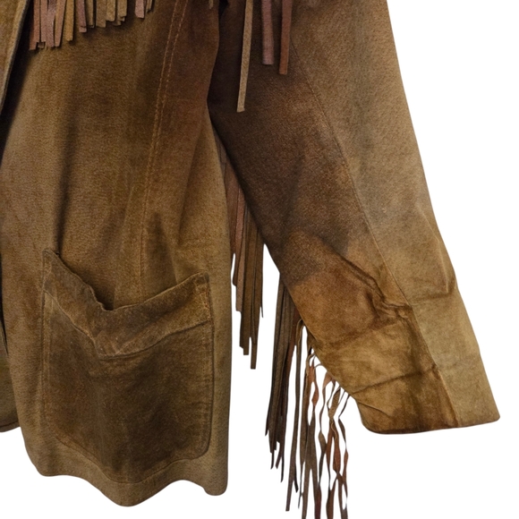 Winlet Western Cowgirl Vintage Fringe Leather Jacket - damaged see pics - Picture 11 of 16